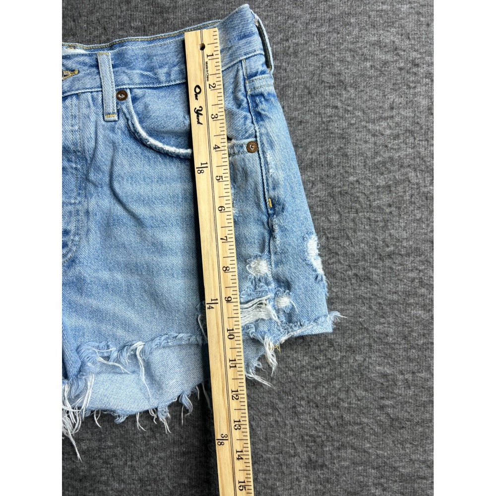 AGOLDE Parker Vintage Cut Off Shorts Light Wash Distressed Denim Size 25 - Picture 9 of 12